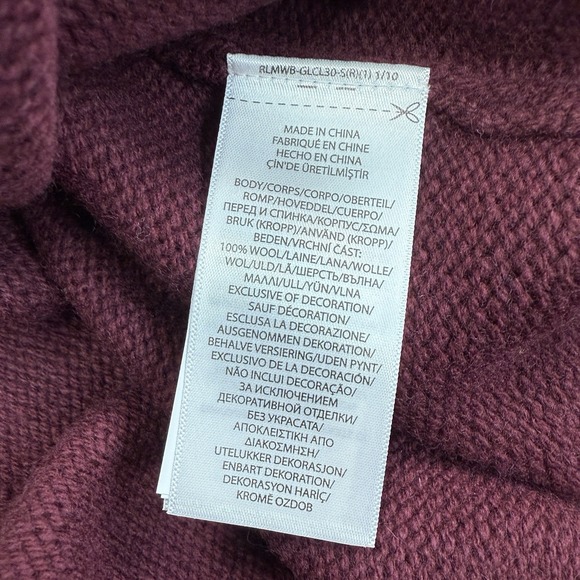 Polo Ralph Lauren Women's Burgundy Crest Logo Knit Wool Sweater Size Large NEW - Picture 9 of 11